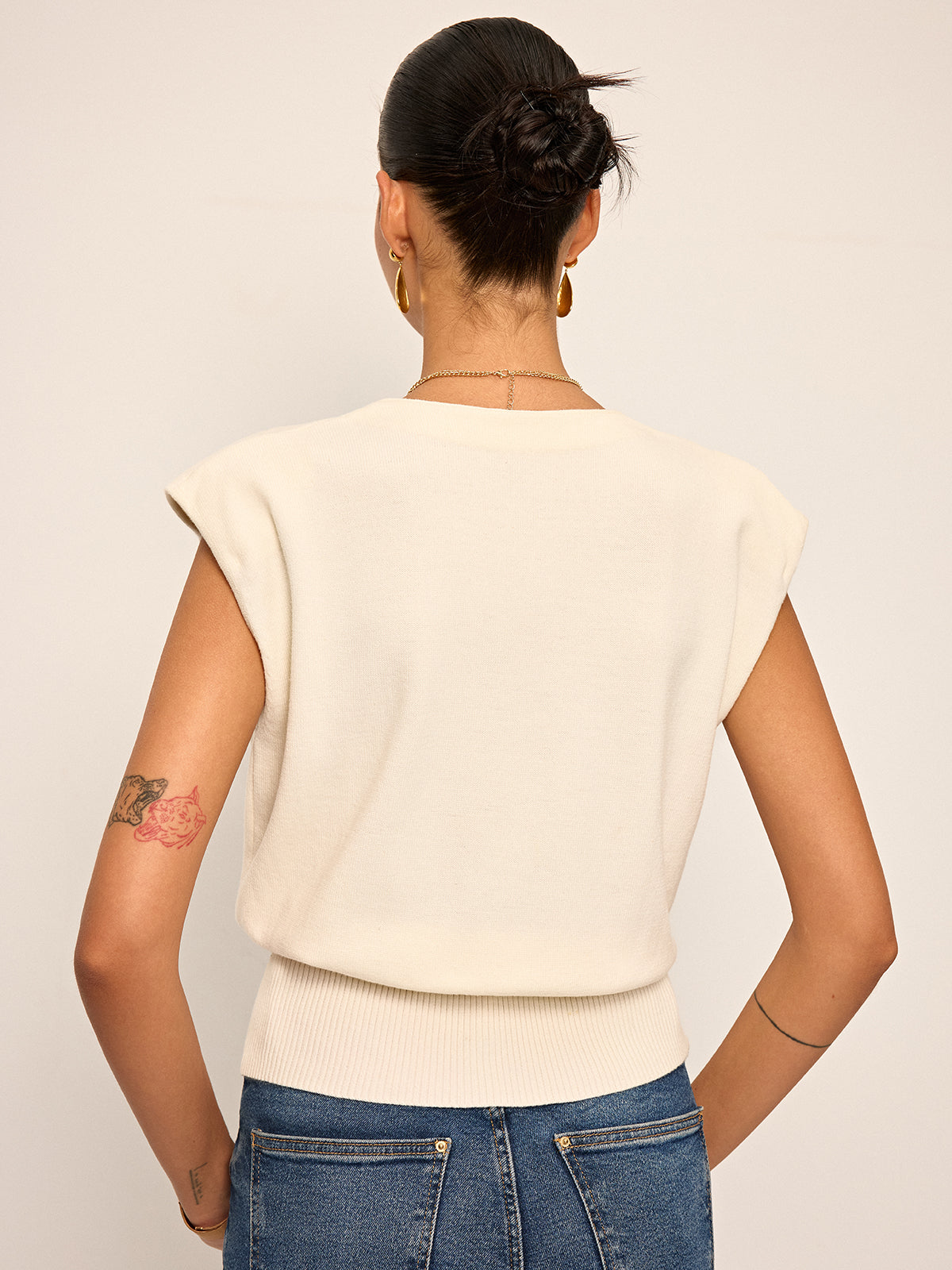 Asymmetric Two-Way Wear Knit Vest