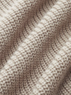 Tie Neck Contrast Trim Wool Blend Cardigan