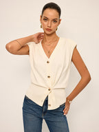 Asymmetric Two-Way Wear Knit Vest