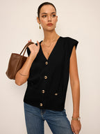 Asymmetric Two-Way Wear Knit Vest