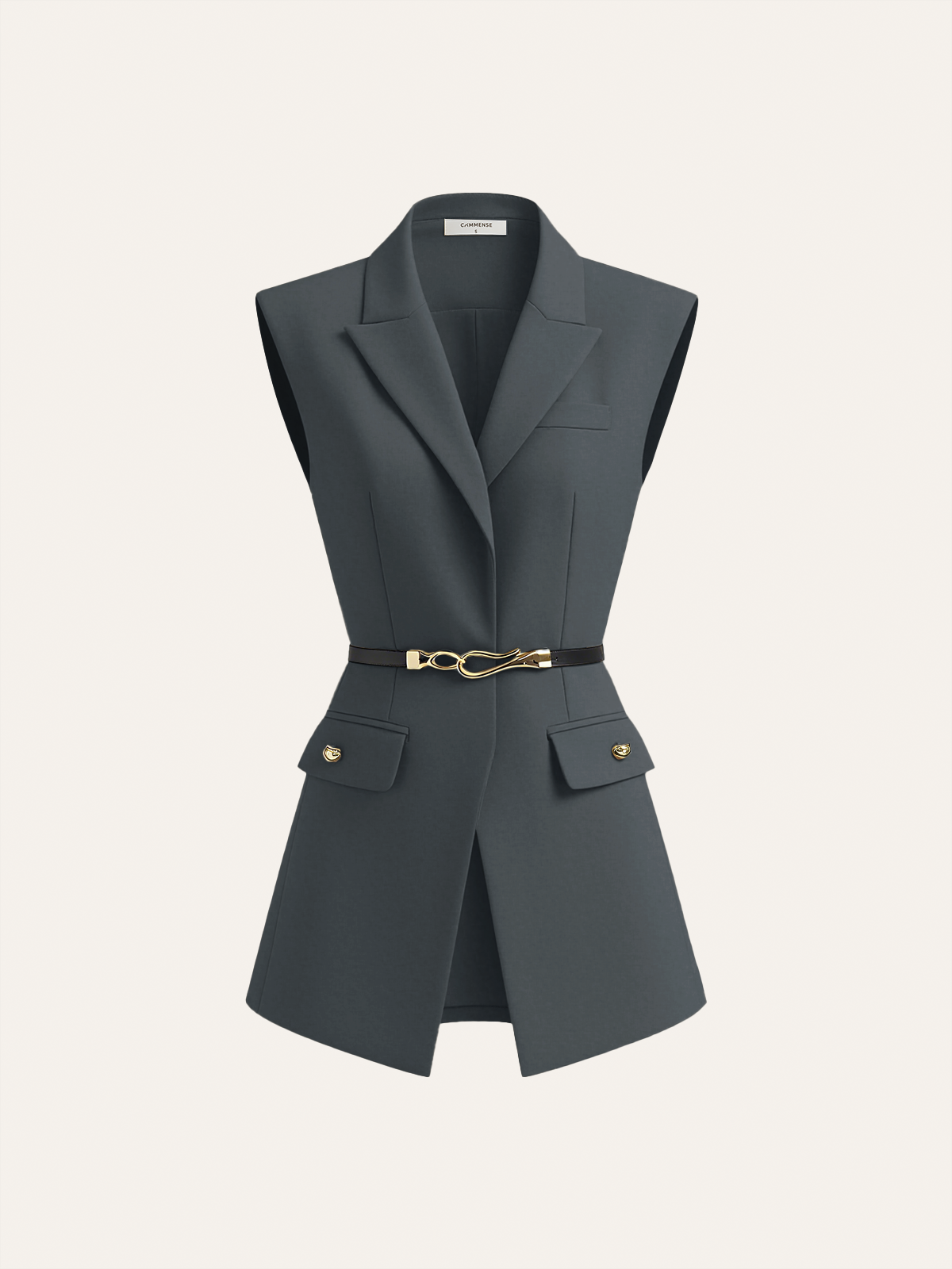 Belted Cap Sleeve Vest