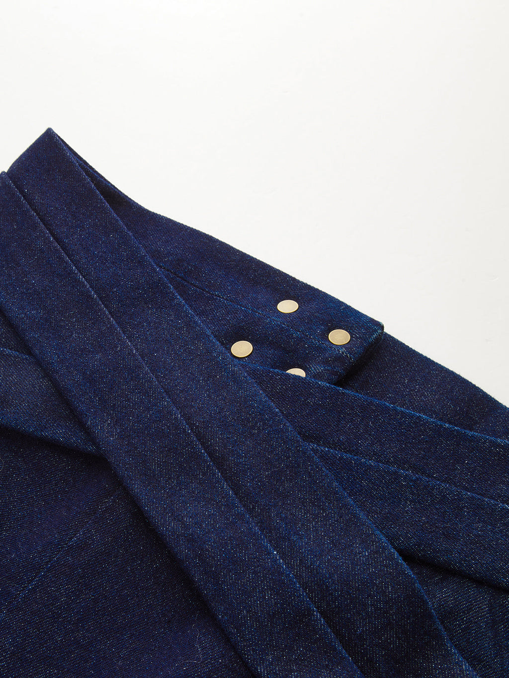 Cross-Over High-Waist Denim Wide-Leg Jeans