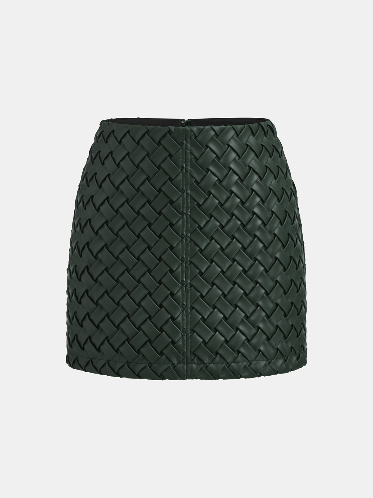 Faux Leather Woven Mini Skirt