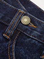 Asymmetric Placket Curved-Leg Jeans