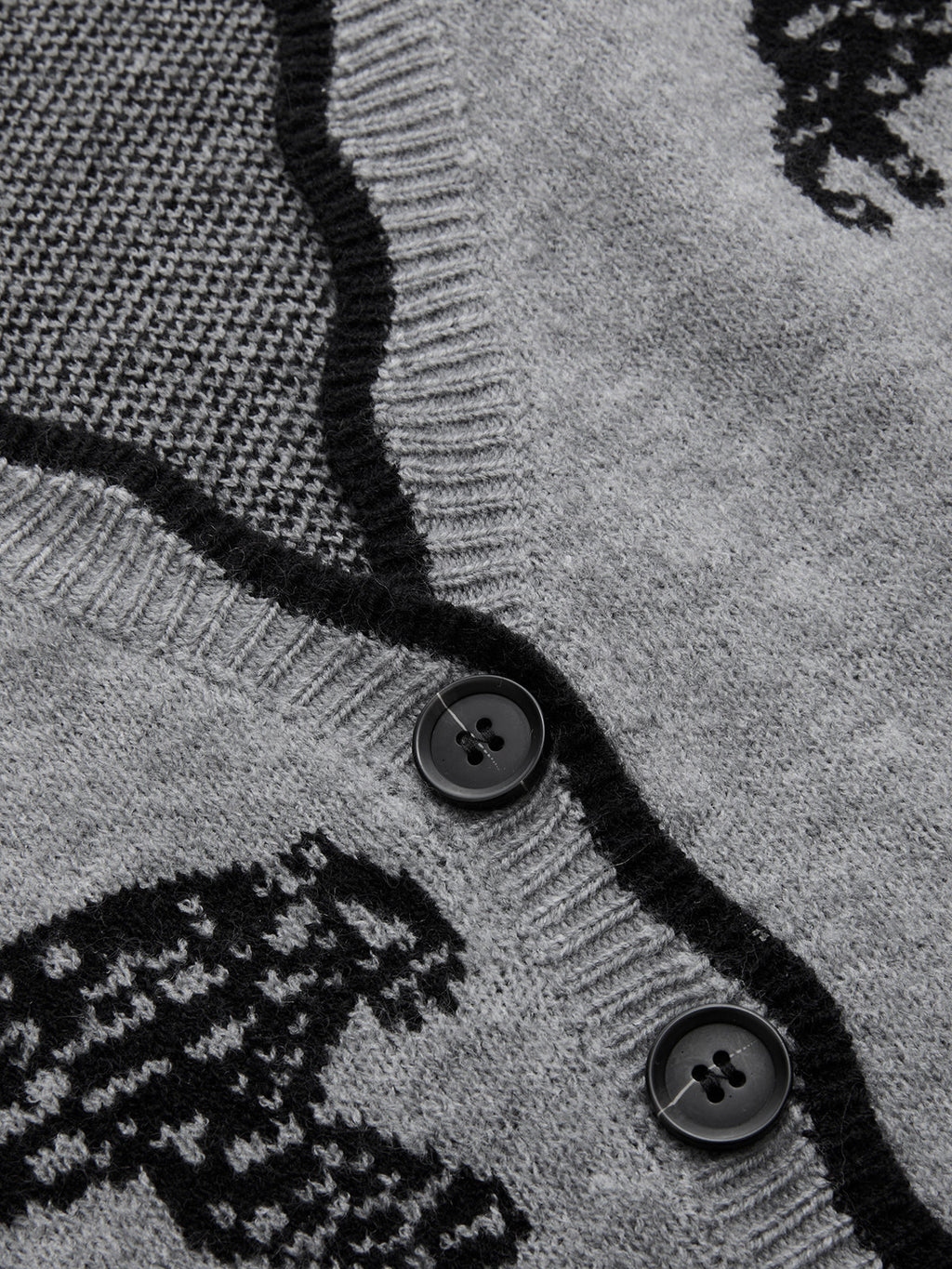 Panther Pattern Contrast Trim Knit Vest