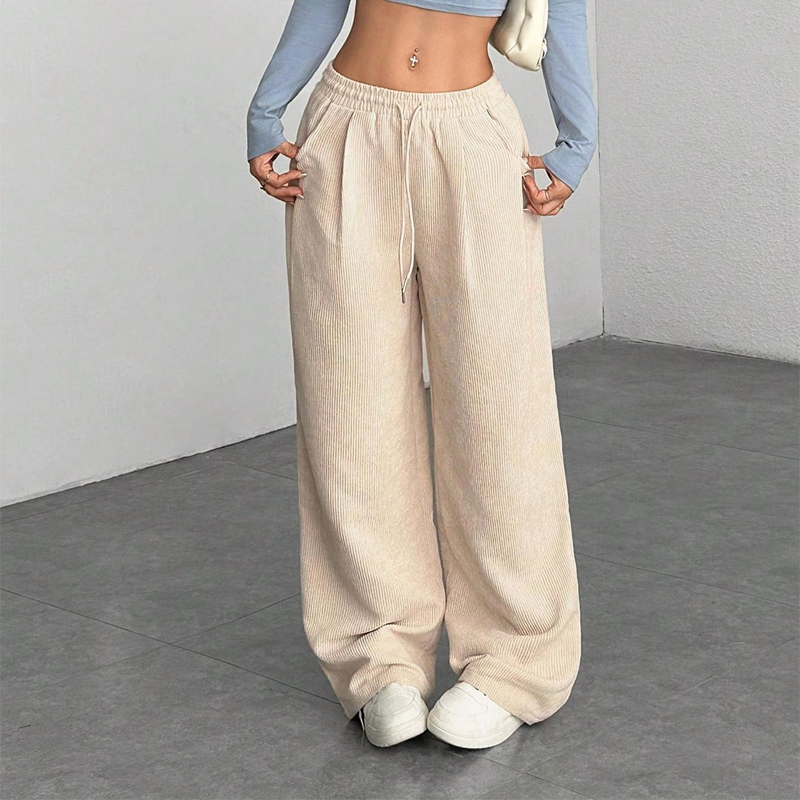 casual Loose Fit Corduroy Trousers