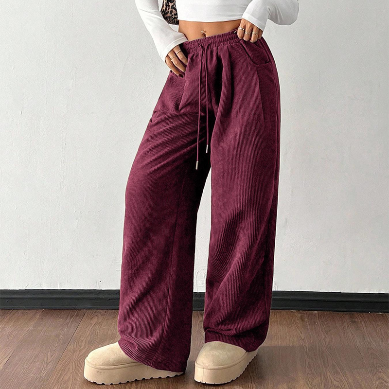 casual Loose Fit Corduroy Trousers